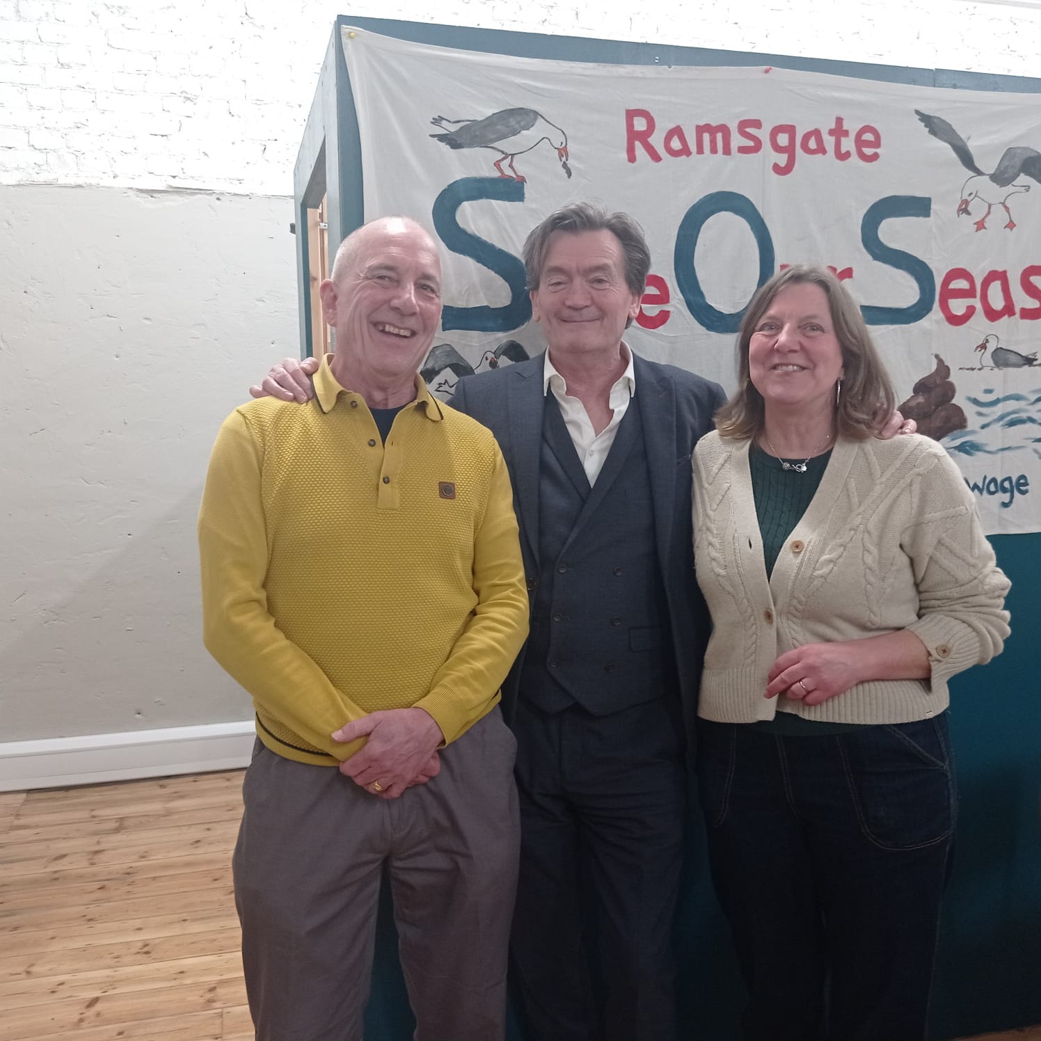 Fergal Sharkey with Councillor Clare Turnbull and Andrew Harvey